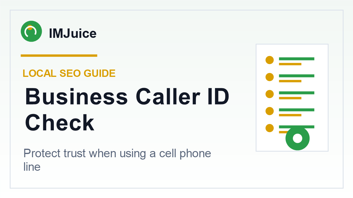 Business cell phone caller ID verification checklist